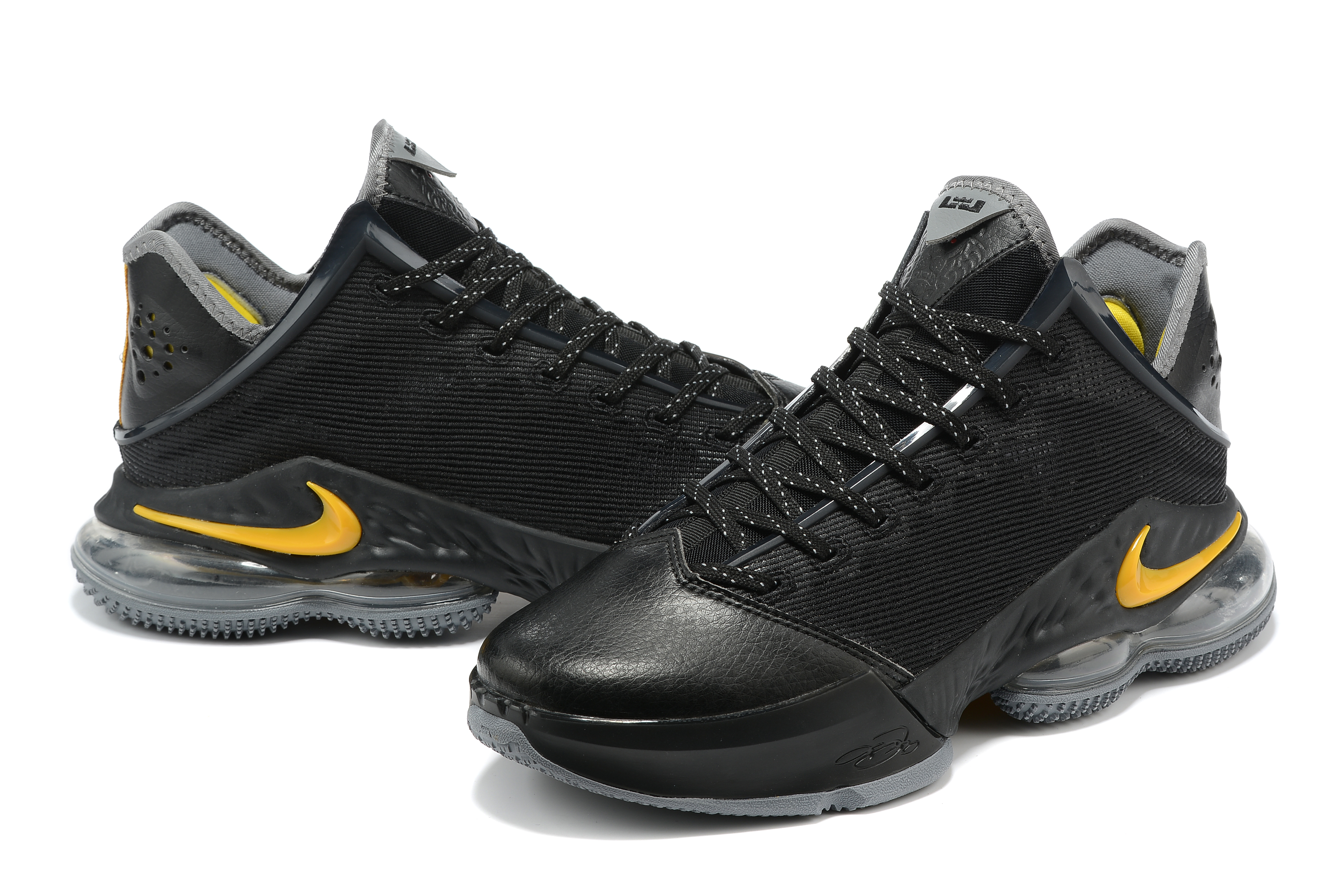 2022 Nike LeBron James 19 Low Black Yellow Shoes